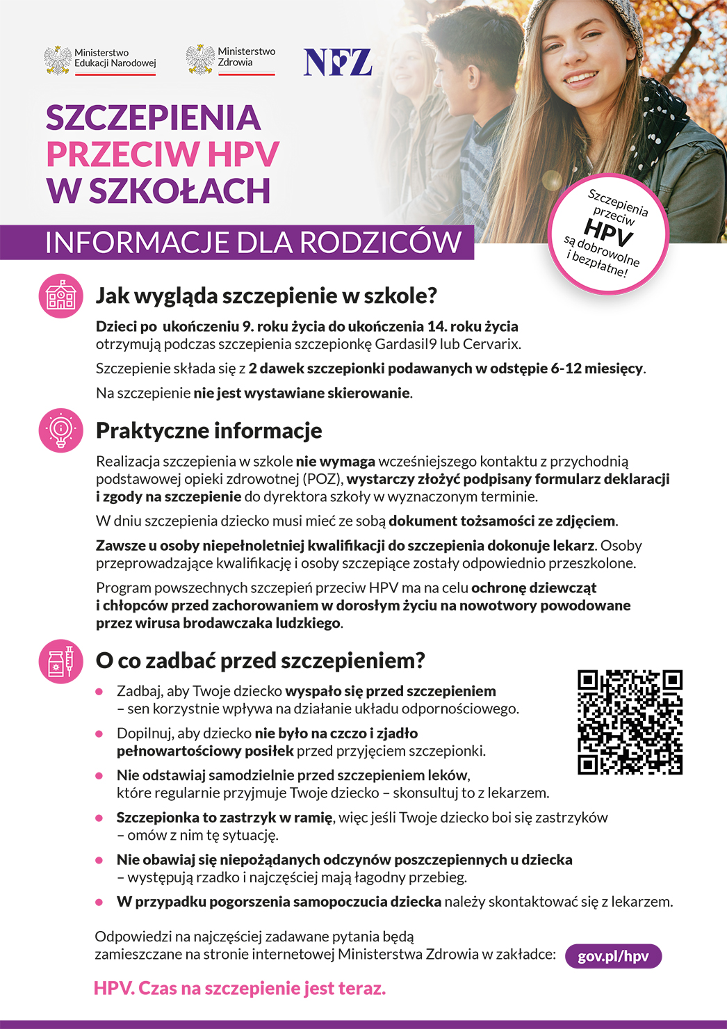 informator dla rodziców NFZ - HPV