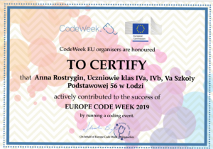 certyfikat CodeWeek