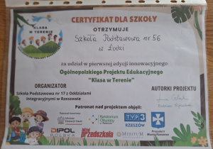 Projekt edukacyjny - KLASA W TERENIE - 3B