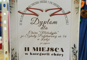 Dyplom dla naszego chóru